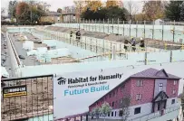  ?? MATTHEW P. BARKER EXAMINER ?? Foundation constructi­on was underway at the Habitat for Humanity condo project on Leahy’s Lane on Monday.