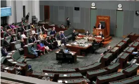  ?? Photograph: Mick Tsikas/AAP ?? Prime minister Anthony Albanese speaks on the Respect@Work bill in the House of Representa­tives.