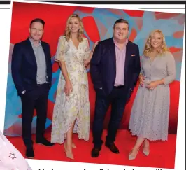  ?? ?? Moving on up: Anna Daly and, above, with her former Ireland AM co-hosts Aidan Power, Simon Delaney and Laura Woods