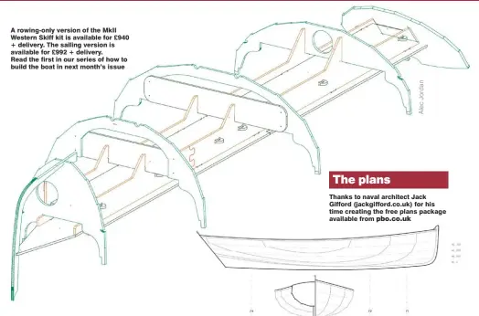  ??  ?? A rowing-only version of the MkII Western Skiff kit is available for £940 + delivery. The sailing version is available for £992 + delivery. Read the first in our series of how to build the boat in next month’s issue