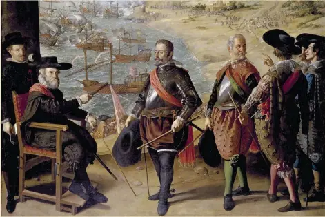  ??  ?? La defensa de Cádiz contra los ingleses, obra de Zurbarán.