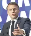  ?? AFP PHOTO ?? WEST WARNED France’s President Emmanuel Macron delivers a speech on Europe in front of the slogan ‘A powerful Europe’ in an amphitheat­er of Sorbonne University in the capital Paris on Thursday, April 25, 2024.