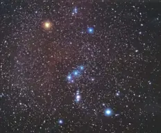  ?? Matthew Spinelli ?? At the constellat­ion Orion’s left shoulder is the bright red, supergiant star Betelgeuse.