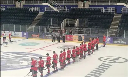  ?? Credit: North Ayrshire Wild ?? North Ayrshire Wild and Paisley Pirates observed a two minutes silence before their match in remembranc­e of HRH Queen Elizabeth II .