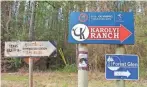  ?? DAVE EINSEL, USA TODAY SPORTS ?? A sign, shown in 2012, directs visitors to the Karolyi ranch in the Sam Houston National Forest near Houston.