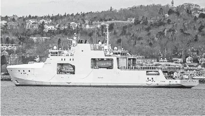  ?? RYAN TAPLIN • THE CHRONICLE HERALD ?? The future HMCS Harry DeWolf undergoes trials in the Bedford Basin on Nov. 22.