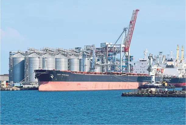  ?? ?? BROKEN CHAIN: More than 20m tonnes of grain is jammed up in silos at Ukrainian ports due to a blockade imposed by Russia.