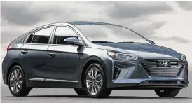  ?? Hyundai photos ?? All new for 2017 is the Hyundai Ioniq Hydrid. It will be offered in two other versions: a pure electric (EV) and a plug-in hybrid. The regular gasoline-electric hybrid, shown here, is already on sale nationwide with a starting price of $22,200.