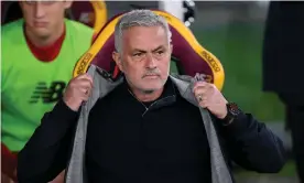  ?? ?? José Mourinho is aiming to win his 26th major trophy if he can guide Roma past Leicester in the Conference League semi-final second leg. Photograph: Giuseppe Maffia/NurPhoto/ Shuttersto­ck