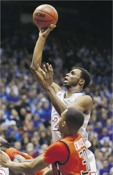  ?? Orlin Wagne r / The Associate d Pres ?? Kansas guard Andrew Wiggins, born and raised in Thornhill, Ont., has not been coy about
his immediate future. He has made it known he will be headed to the NBA next season.