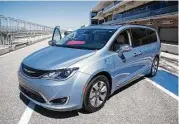  ??  ?? Family Car of Texas for 2017 is the Chrysler Pacifica hybrid.