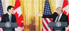  ?? PABLO MARTINEZ MONSIVAIS / THE ASSOCIATED PRESS ?? Prime Minister Justin Trudeau and President Donald Trump — Canada and the U.S. — might yet find themselves in a trade war, and one of the sides owns a big bazooka.