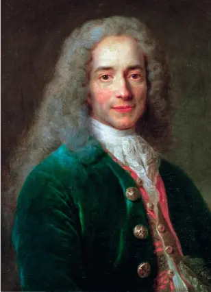  ??  ?? Portrait de Voltaire à l'âge de 24 ans, par Catherine Lusurier (1752-1781), d'après le tableau de Nicolas Largillier­re.