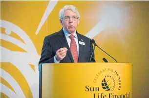  ?? CHRIS YOUNG THE CANADIAN PRESS FILE PHOTO ?? Sun Life Financial president and CEO Dean Connor said that for now the company is focused on helping its workers in China and Vietnam return to offices on a gradual basis.