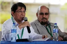  ??  ?? Moncada speaks during a news conference at the Instituto Centroamer­icano de Administra­cion de Empresas (INCAE) building in Managua, Nicaragua. — Reuters photo