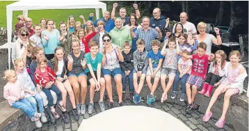  ??  ?? Members of Perth City Swim Club, who are enjoying an excellent season, are pictured at a more lesuirely pursuit, a barbecue and get together.