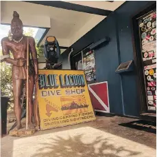  ??  ?? The dive shop at the Truk Blue Lagoon Resort offers tours to shipwreck sites in Chuuk Lagoon. It’s best to book these visits in person.