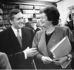  ??  ?? MAKING THE GRADE: Former minister for education Mary O’Rourke chatting to Bertie Ahern in the early 1990s