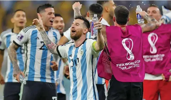  ?? Photo: Gulf Times ?? Lionel Messi celebrates after the 2-1 win over Australia at Ahmad bin Ali Stadium, Al Rayyan, Qatar on December 4, 2022.