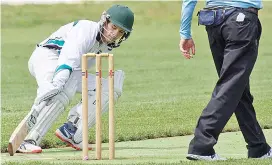  ??  ?? Right - Laytten Smith grounds his bat to make sure he gets every run possible as Yarragon tries to chase down the imposing total set by Buln last week.