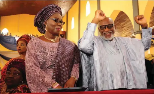  ?? Governor Rotimi Akeredolu and wife, Betty ??