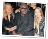  ??  ?? Kate Moss with her daughter Lila Grace and Vogue’s Edward Enninful at Topshop’s London Fashion Week show