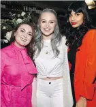  ?? — GETTY IMAGES FOR AERIE FILES ?? Samantha Barry, left, Iskra Lawrence, and Jameela Jamil pose as Aerie celebrates #AerieREAL Role Models in New York City.