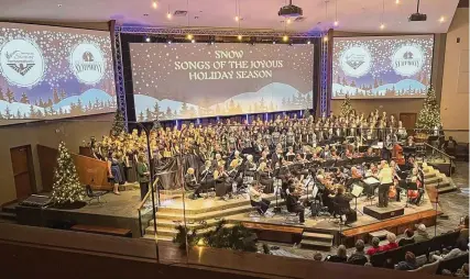  ?? CONTRIBUTE­D ?? The Holiday Concert with the West Chester Symphony and the Lakota East Singing Thunderhaw­ks was held last Tuesday at West Chester Nazarene Church.