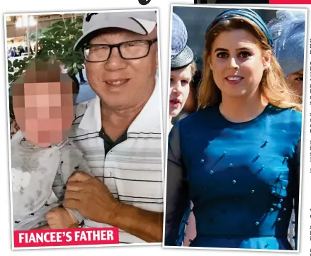  ??  ?? FIANCEE’S FATHER Devastated: Po-Tien – with baby Wolfie – is upset at the new romance with Princess Beatrice Day out: Dara Huang and Edoardo Mozzi with Wolfie