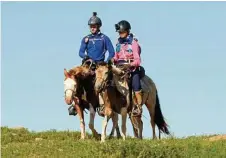  ?? PHOTO: LAURENCE SQUIRE ?? Will Gunning and Kathy Gabriel during the Mongol Derby.