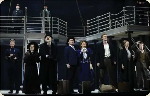  ?? AARON HARRIS PHOTOS FOR THE TORONTO STAR ?? Opera superstar Ben Heppner, third from left, makes his musical theatre debut as millionair­e Isidor Straus in Titanic the Musical, which runs through June 21.