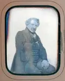  ??  ?? Louis Daguerre, inventor of daguerreot­ype of photo process; as shot by Eugene Thiesson (1822-1877)