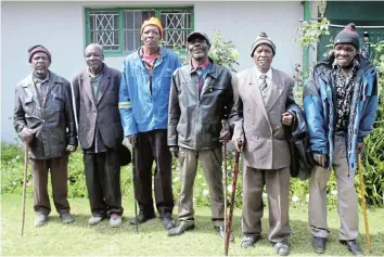  ?? Picture: ABONGILE SOLUNDWANA ?? UNFAIR SUFFERING: Ex-mine workers from Mlungisi who are still fighting for their long overdue pension money from the government after labouring for years, from left, Zamile William, Nchancha Ndleleni, Elmen Qoko, Zibangele Ncapayi, Zingesile Solani and Eric Mtukanti.