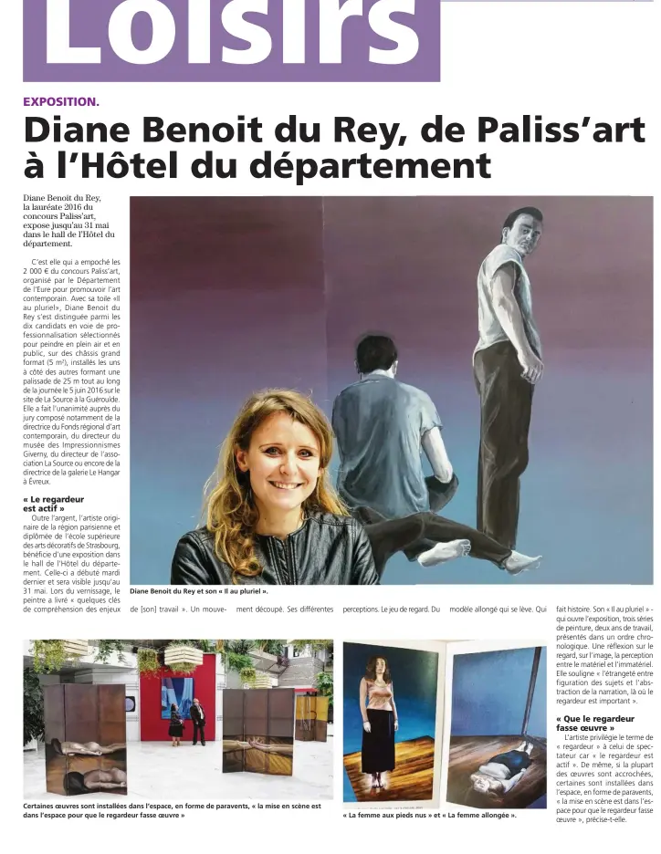  ??  ?? Diane Benoit du Rey et son « Il au pluriel ».