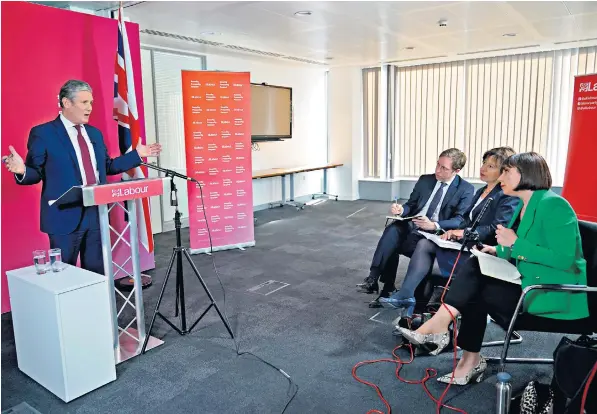  ?? ?? Sir Keir Starmer told yesterday’s press conference at Labour headquarte­rs that the British public deserved politician­s who think the rules apply to them and who would hold themselves to the highest standards