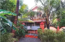  ??  ?? George’s house (left) in Kerala before devastatin­g floods swallowed the ground floor (right).