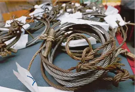  ?? FILE PIC ?? The snares seized from poachers during Op Belang by the Wildlife and National Parks Department in Taman Negara recently.