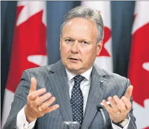  ?? CP PHOTO/FRED CHARTRAND ?? Stephen Poloz, Governor of the Bank of Canada, holds a news conference concerning the rise of the bank’s interest rates in Ottawa.