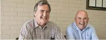  ?? Photo: Kevin Farmer ?? ALL SMILES: Racing Queensland chairman Steve Wilson (left) and Toowoomba Turf Club chairman Kent Woodford at Clifford Park yesterday after the increased prize-money announceme­nt.