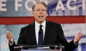  ??  ?? NRA Executive Vice President and CEO Wayne LaPierre speaking out against gun control last week. It is clear that gun culture in the USA will not change in the forseeable future.