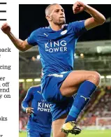  ??  ?? Jumping for joy: Islam Slimani