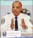  ?? DIGITAL FIRST MEDIA FILE PHOTO ?? Norristown Police Chief Mark Talbot speaks at the start of the department’s quarterly COMPSTAT meeting with area residents in 2015.