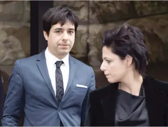  ?? FRANK GUNN/THE CANADIAN PRESS ?? Jian Ghomeshi leaves court in Toronto on Thursday, March 24, 2016 with his lawyer Marie Henein. Media reports detailing sexual harassment claims against high-profile film and TV titans Harvey Weinstein, Bill O’Reilly and James Toback have been relentless.