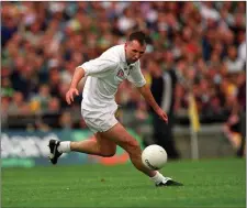  ??  ?? Kildare’s Glen Ryan was on fire in the Leinster MFC Aughrim in 1990.