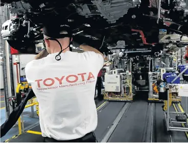  ?? /Reuters ?? Growing markets: Toyota’s improving sales in Europe, Asia and South America have offset weakening sales in the US.