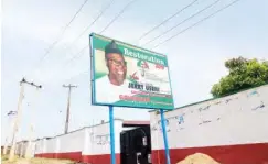  ??  ?? Campaign office of Senator Jeremiah Useni in Jos