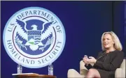  ?? AP/CAROLYN KASTER ?? Homeland Security Secretary Kirstjen Nielsen speaks Monday at George Washington University’s Jack Morton Auditorium in Washington.