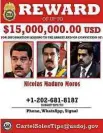  ?? DEA/Reuters ?? No alto, cartaz que mostra recompensa oferecida pelo Departamen­to de Estado dos EUA; ao lado, Nicolás Maduro durante reunião no Palácio de Miraflores, em Caracas