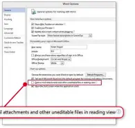  ??  ?? Untick this box to make Word 2013 documents open by default in the Print Layout view