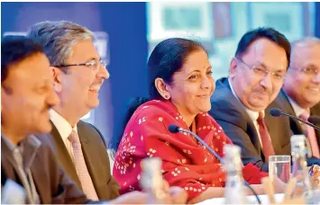  ?? — PTI ?? Union finance minister Nirmala Sitharaman during the Confederat­ion of Indian Industry (CII) post-Budget meeting in New Delhi on Tuesday.